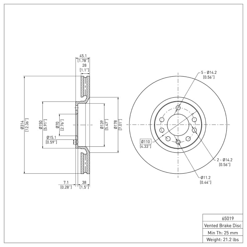 DFC — DFC 03-11 Cadillac BLS (Mexico) Front GeoSPEC Coated Rotor
DFC Brake Rotor - view 2