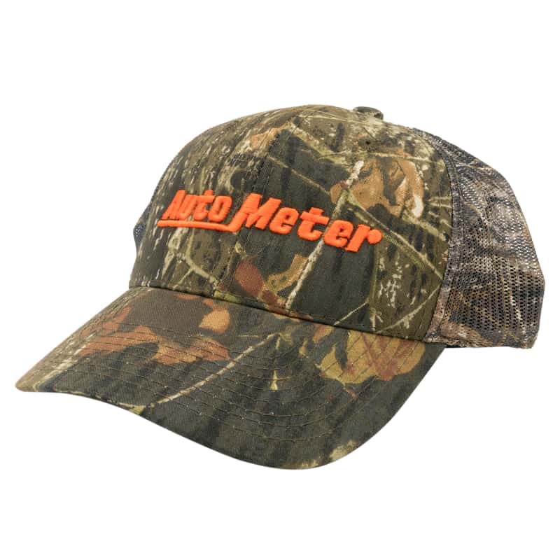 AutoMeter — Autometer Hat Mesh Black w/ Velcro Hunting Camo Blaze Orange
CAMO HAT MESH BACK - view 3