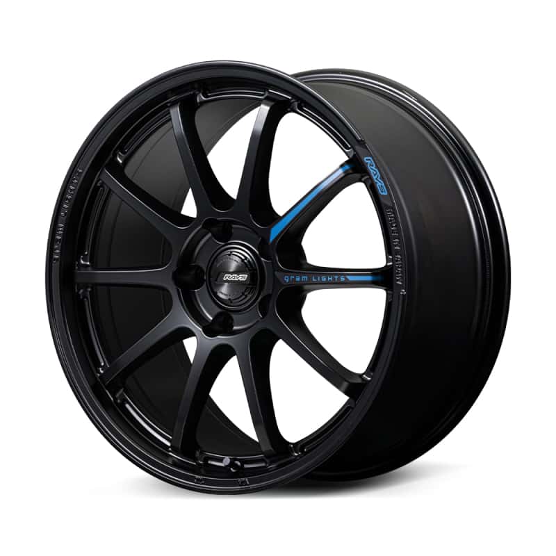 Gram Lights — Gram Lights 57NR LIMITED II 17x7.0 +47 4-100 Semigloss Black Wheel w/ Black Cap/Stickers/Air Valve - view 3