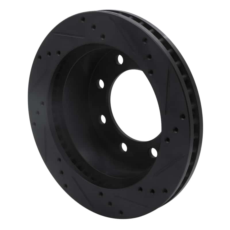 R1 Concepts — R1 00-02 Dodge Ram 3500 Front Left Drilled & Slotted Black Brake Rotor
R1 Brake Rotor Drill - view 4