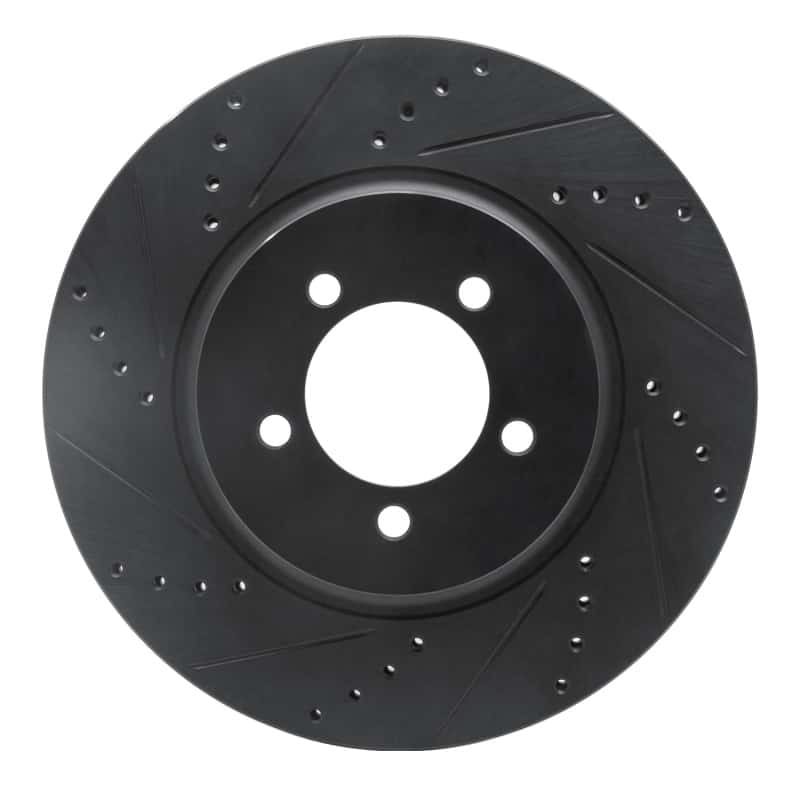 R1 Concepts — R1 03-05 Lincoln AVIATOR Front Left Drilled & Slotted Black Brake Rotor
R1 Brake Rotor Drill - view 1