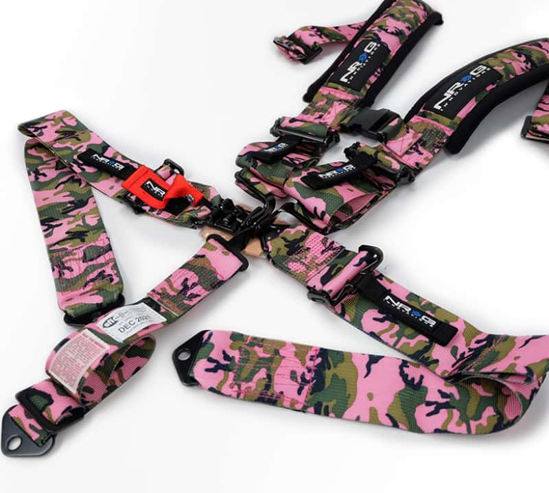 NRG — NRG SFI 16.1 5pt 3in. Seat Belt Harness/ Latch Link - Pink Camo - view 2