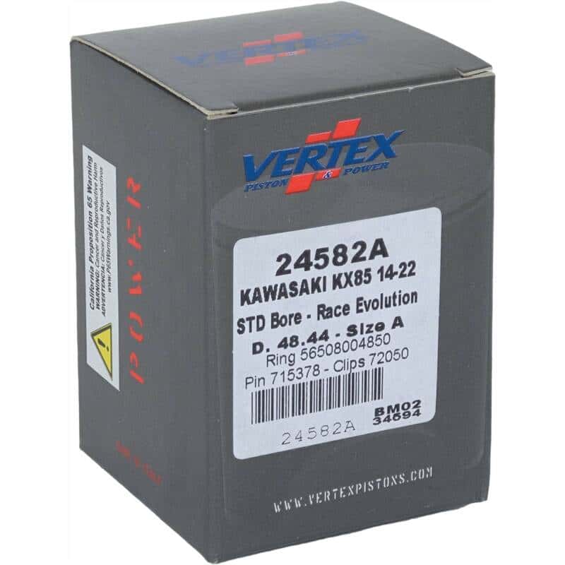 Vertex Pistons — Vertex Piston 14-24 Kawasaki KX 85 85cc Cast Race Evolution Piston Kit - view 5