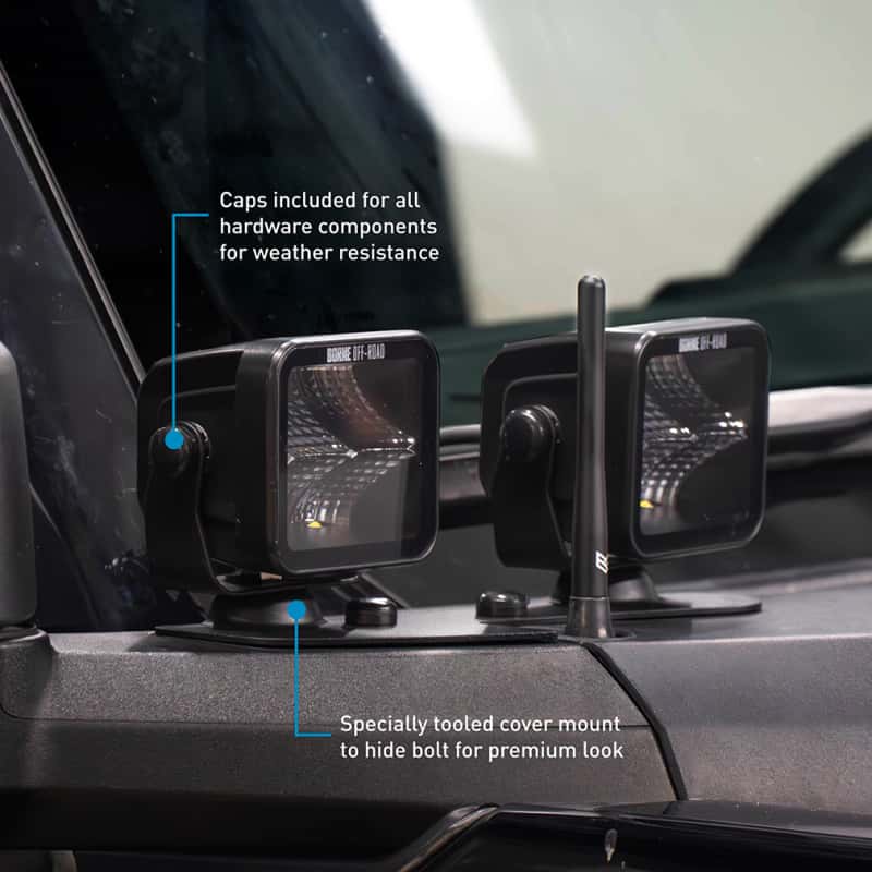 Borne Off-Road — Borne Off-Road 21+ Bronco Light Pods 4pc Ditch 3x3 Flood Upfit - view 3