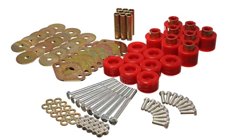 Energy Suspension — Energy Suspension Body Mount Set 1in Lift W/Hardware - Red
BodyMntBshKt - view 1