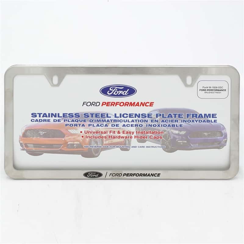 Ford Racing — Ford Racing Slim License Plate Frame - Brushed Stainless Steel - view 2