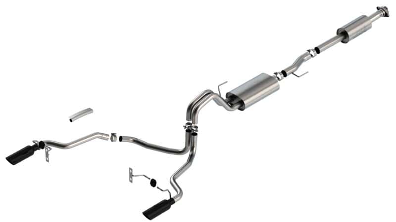 Borla — Borla F-150 2021 5.0L 4dr CC SB EC STB Lariat/KR/Pltm/LTD 3/2.25 SRE Cat-Back Touring Black CHR Tips
Cat-Back System - view 2