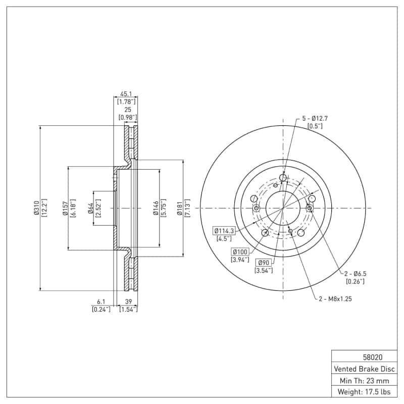 DFC — DFC 04-08 Acura TL Front GeoSPEC Coated Rotor
DFC Brake Rotor - view 6
