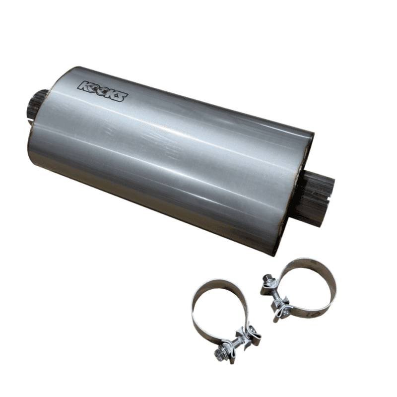 Kooks Headers — Kooks 3in Oval Clamp In Center/Center Muffler 18in Long Body Polished Stainless Steel
3in. Oval Muffler
3" Oval Muffler - view 1