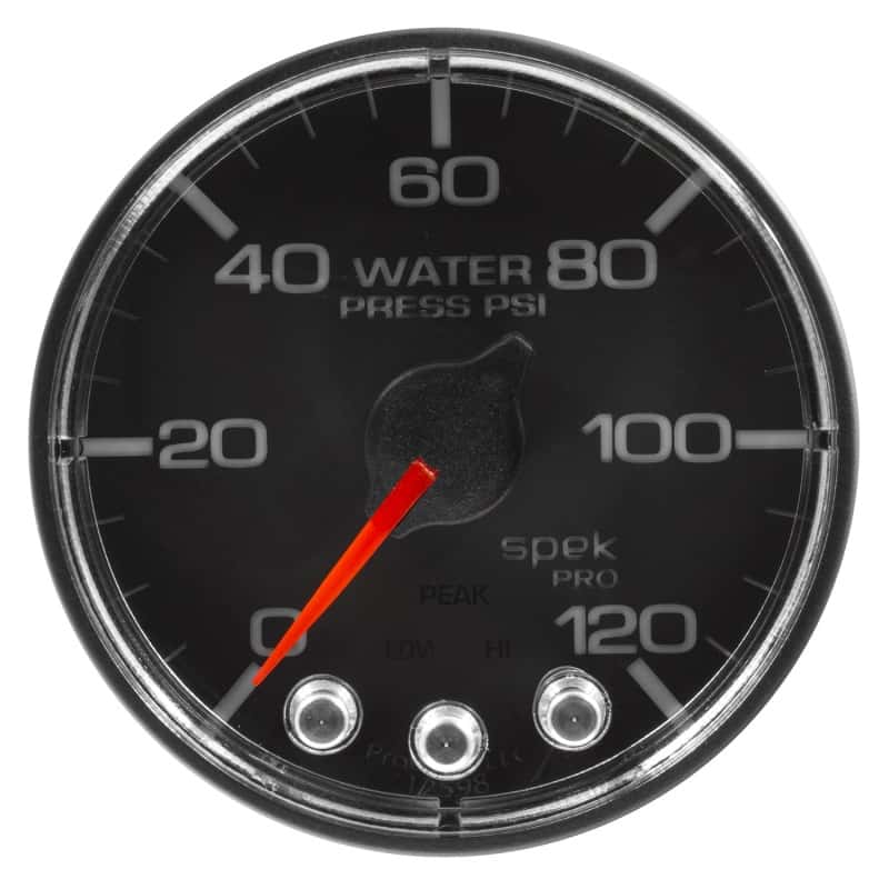 AutoMeter — Autometer Spek-Pro Gauge Water Press 2 1/16in 120psi Stepper Motor W/Peak & Warn Blk/Chrm
GA 2" WP 120 BFC SPK - view 4
