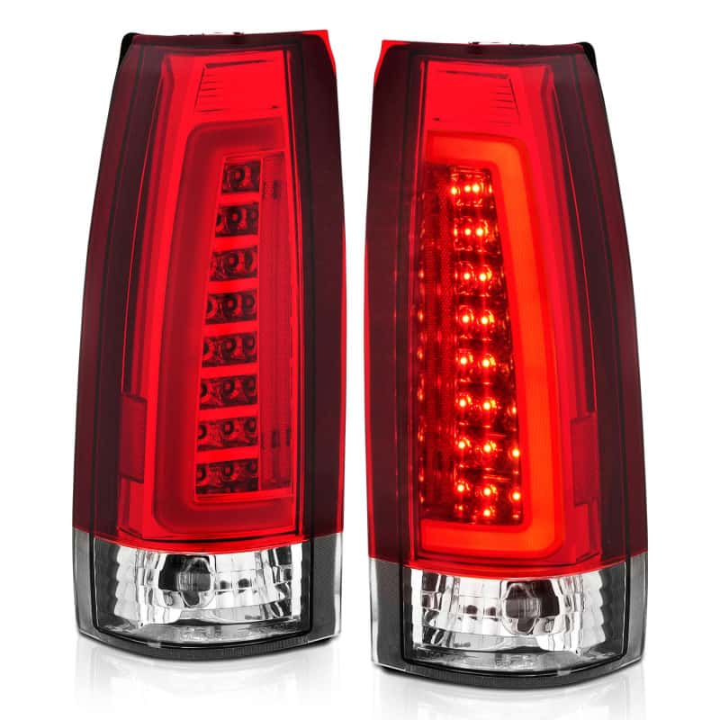 ANZO — ANZO 1999-2000 Cadillac Escalade LED Taillights Chrome Housing Red/Clear Lens Pair - view 8