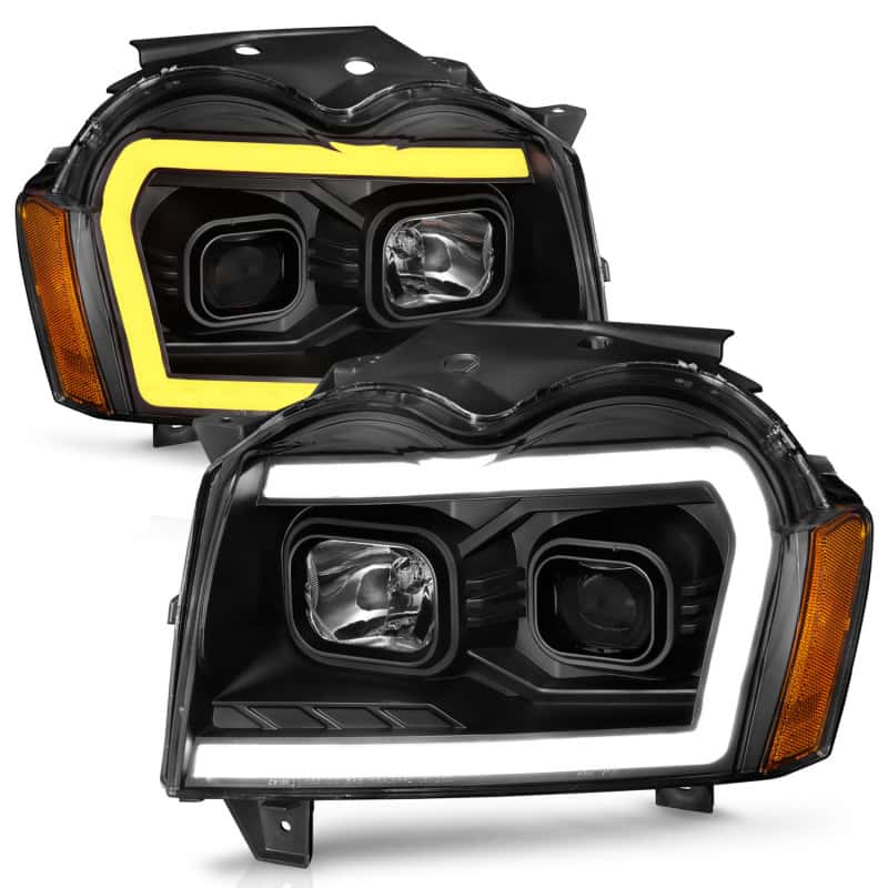 ANZO — ANZO 2005-2007 Jeep Grand Cherokee Projector Headlights w/ Light Bar Switchback Black Housing
Head Light Set
HdLtSet - view 3