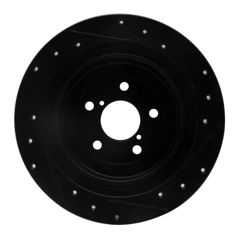 R1 Concepts — R1 00-06 Subaru Outback Rear Left Drilled & Slotted Black Brake Rotor
R1 Brake Rotor Drill - view 5