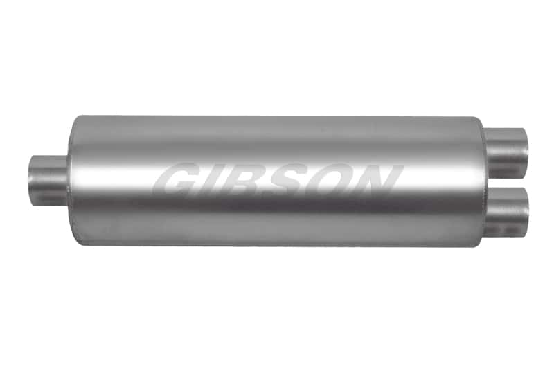 Gibson — Gibson SFT Superflow Center/Dual Round Muffler - 8x24in/3.5in Inlet/3in Outlet - Stainless
Muffler - view 1