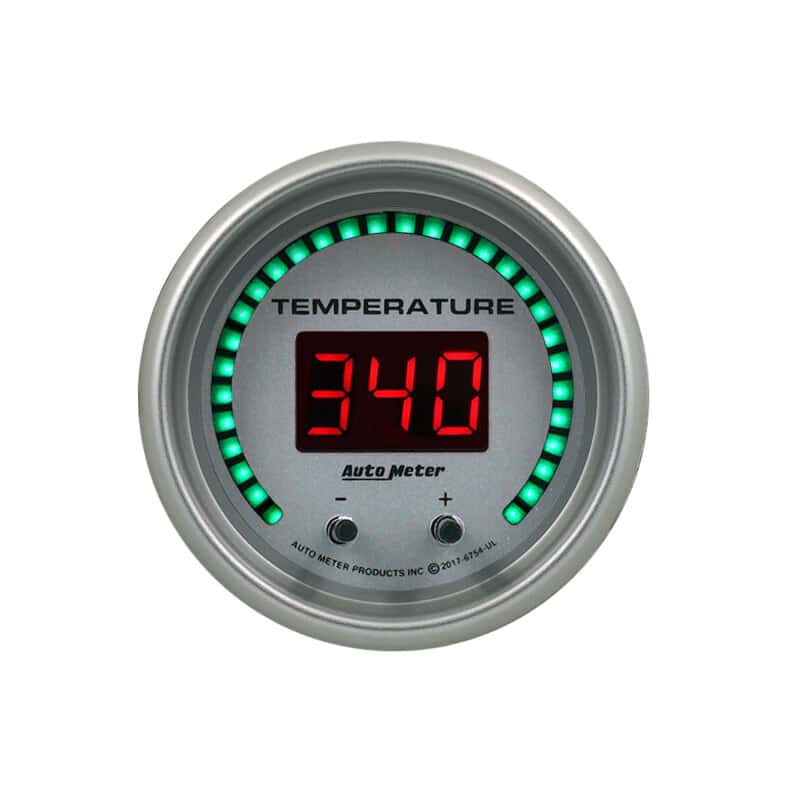 AutoMeter — Autometer 52.4mm Silver Switchable 60-340 Degrees F/40-170 Degrees C Ultra-Lite Elite Digital Gauge - view 3