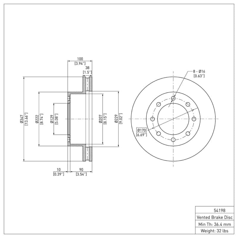 DFC — DFC 05-12 Ford F-350 Super Duty 2WD Front GeoSPEC Coated Rotor
DFC Brake Rotor - view 6