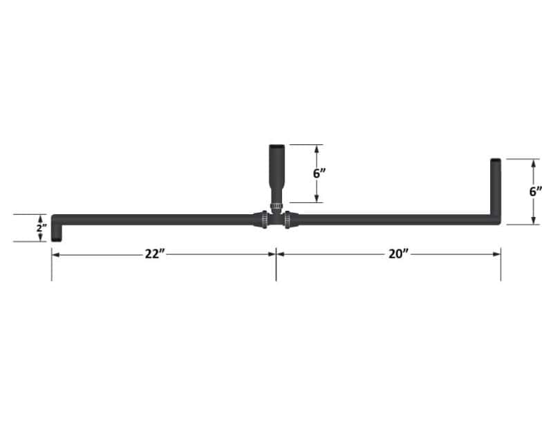 Fleece Performance — Fleece Performance Universal Pre-Formed 5/8in ID Hose w/ 90 Deg. Ends/1in ID T-Fitting
Hose Connector - view 4