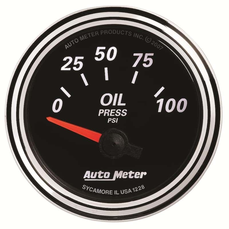 AutoMeter — Autometer Designer Black II 52mm 100 PSI Oil Pressure Gauge
GA 2" OILP ELEC DBII - view 1