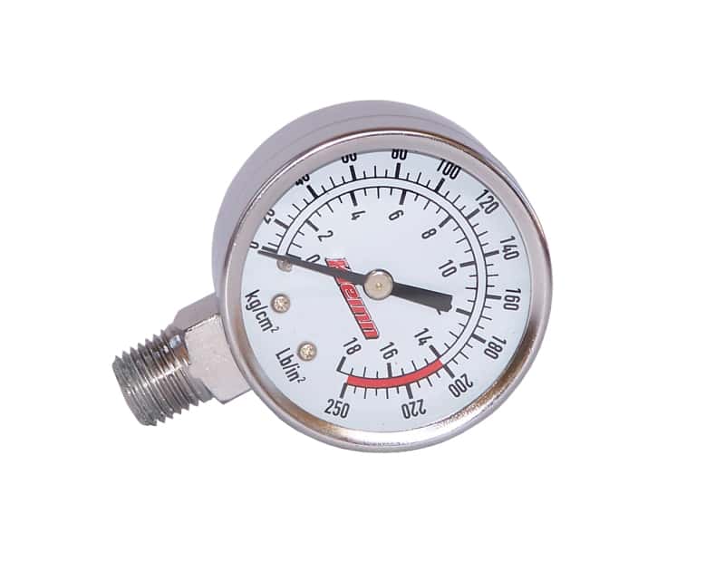 Kleinn Air Horns — Kleinn Stem Mount Analog Chrome-Plated Air Gauge/ 0-250 PSI - 1/4In M NPT Inlet
Tank Mount Gauge - view 2