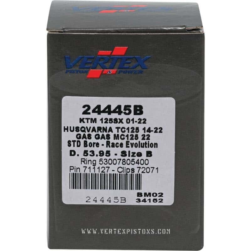 Vertex Pistons — Vertex Piston 01-24 KTM 125 SX 125cc Cast Race Evolution Piston Kit - view 4