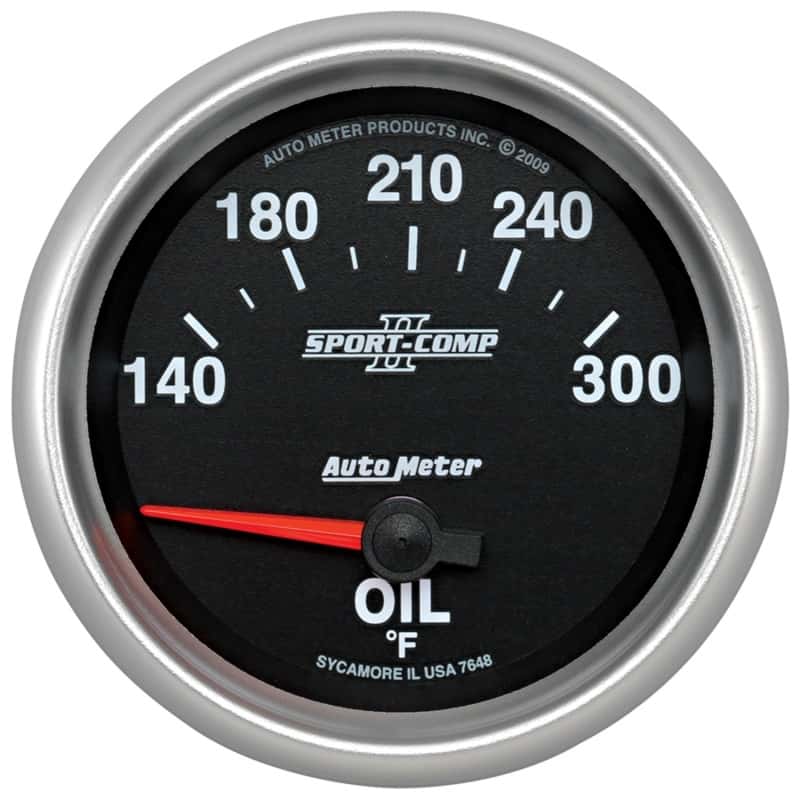 AutoMeter — Autometer Sport-Comp II 140-340 Deg F Short Sweep Electronic Oil Temperature Gauge
2-5/8" OIL TEMP, 140 - view 1