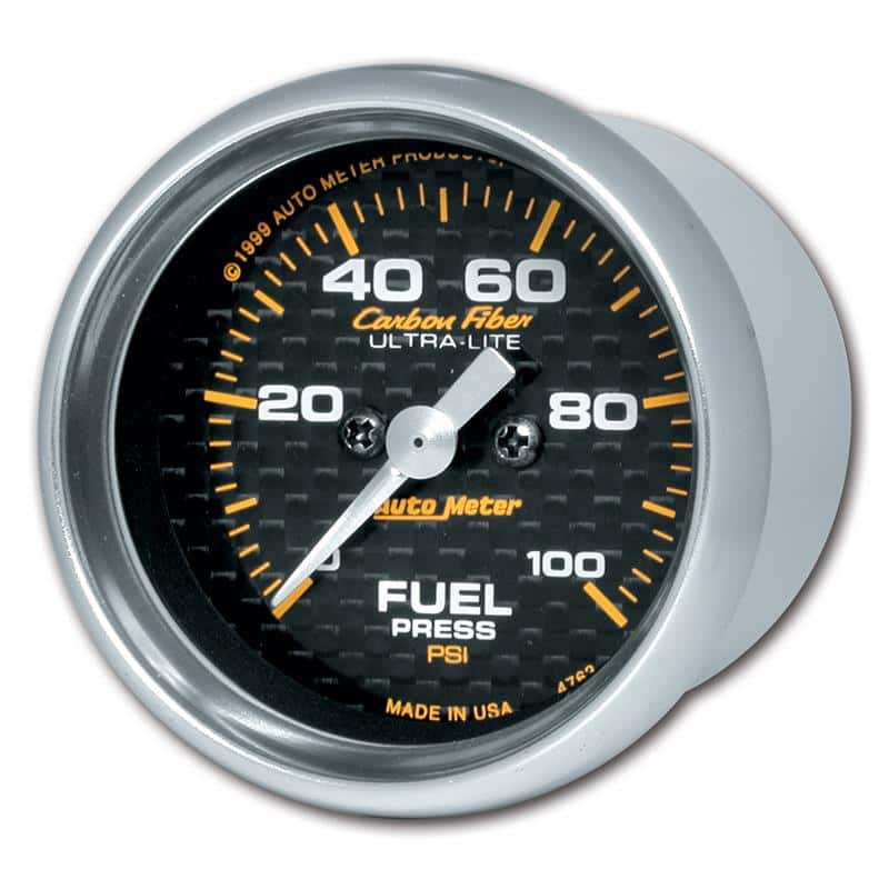 AutoMeter — Autometer Carbon Fiber 52mm 100 PSI Electronic Fuel Pressure Gauge
GA 2" FUP S 100psi C - view 2