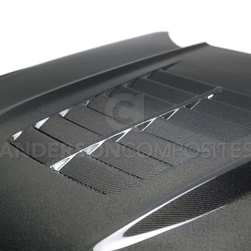 Anderson Composites — Anderson Composites 15-17 Ford Mustang (Excl. GT350/GT350R) Double Sided Type-GT5 Carbon Fiber Hood - view 4