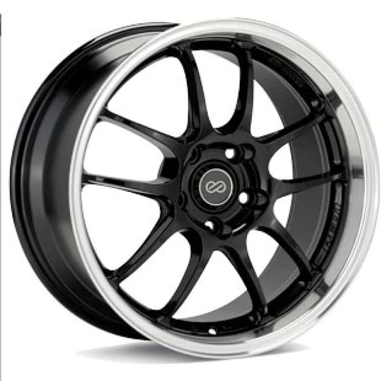Enkei — Enkei PF01SS 17x8 5x114.3 50mm Offset 75mm Bore Diameter Gloss Black w/ Machined Lip - view 1