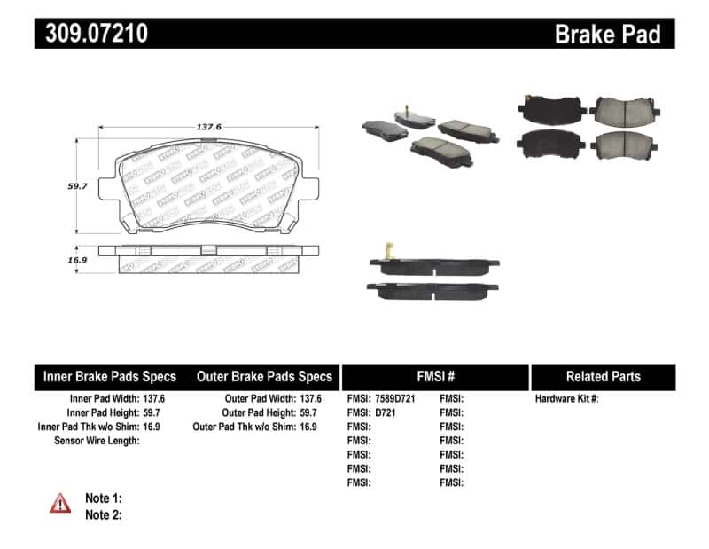 Stoptech — StopTech Performance 02-03 WRX Front Brake Pads
Sprt Brk Pad W/Hdwr - view 7