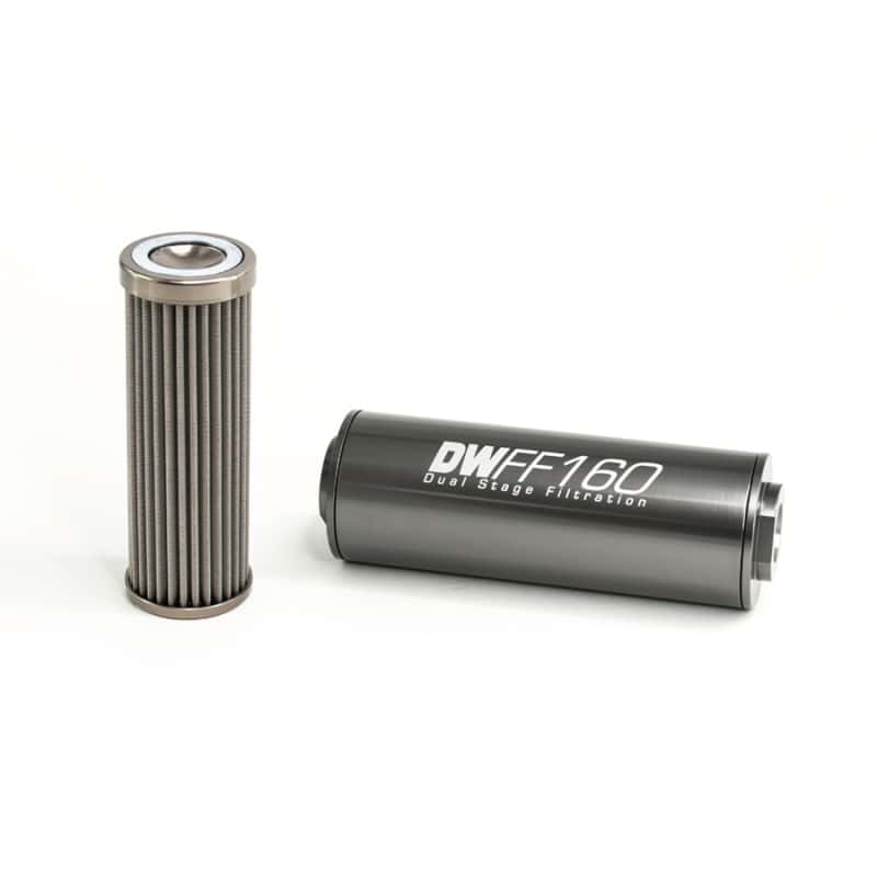 DeatschWerks — DeatschWerks Stainless Steel 10AN 100 Micron Universal Inline Fuel Filter Housing Kit (160mm) - view 1