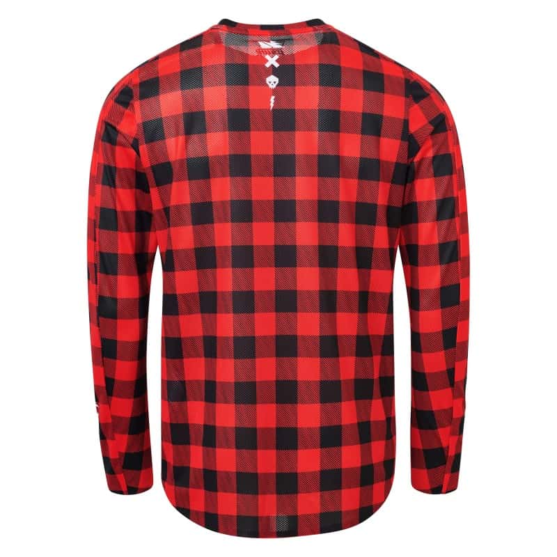 USWE — USWE Flannel Long Sleeve Lightweight Off-Road Jersey Flame Red - 2XL - view 3