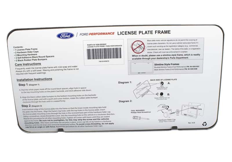 Ford Racing — Ford Racing Stainless Steel Ford Performance License Plate Frame - view 16