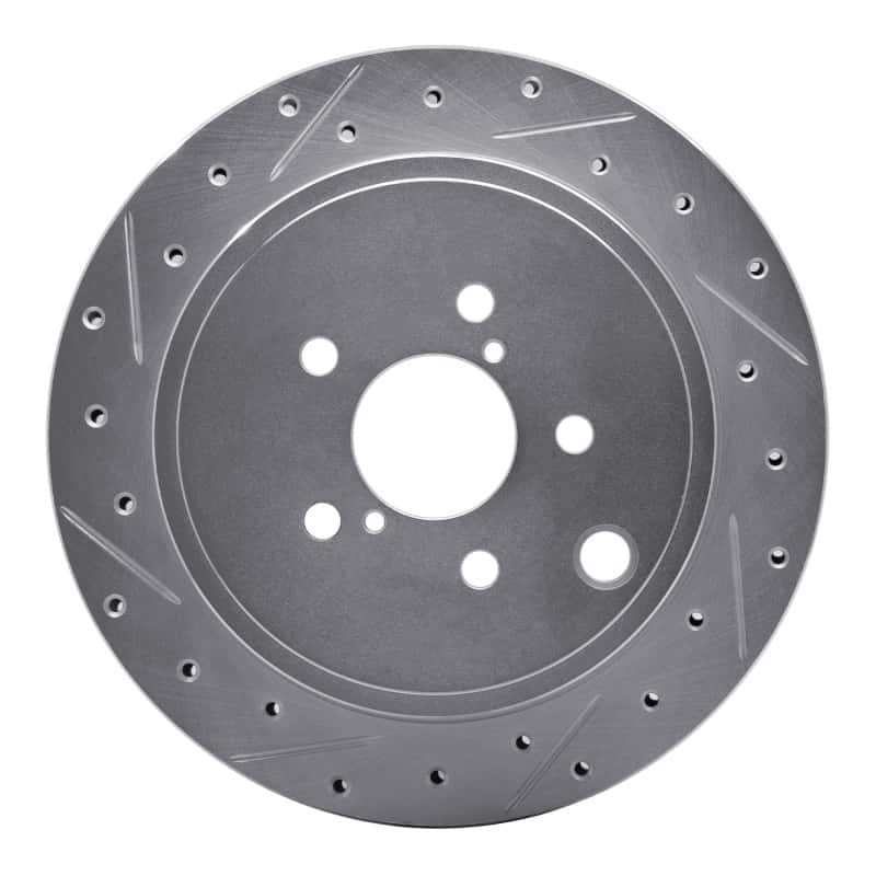 R1 Concepts — R1 10-25 Scion FR-S Rear Left Drilled & Slotted Silver Brake Rotor
R1 Brake Rotor Drill - view 1