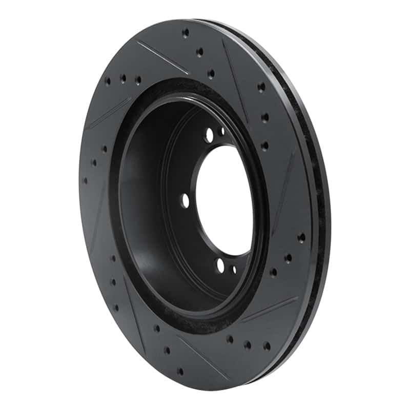 R1 Concepts — R1 93-99 Dodge STEALTH Rear Left Drilled & Slotted Black Brake Rotor
R1 Brake Rotor Drill - view 4