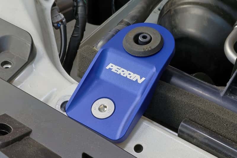 Perrin Performance — PERRIN 08-14 Subaru WRX/STI / 08-11 Impreza / 08-10 Outback Upper Radiator Bracket Set - Black - view 4