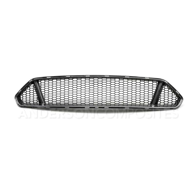 Anderson Composites — Anderson Composites 2018 Ford Mustang Type-GT Carbon Fiber Upper Grille - view 3