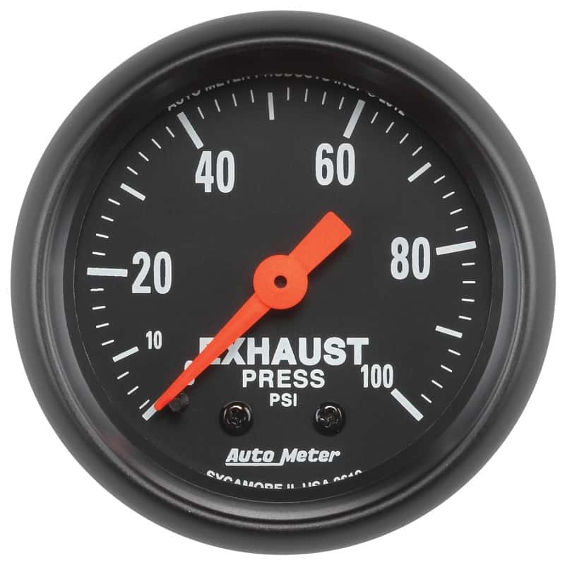 AutoMeter — Autometer Z Series 2-1/16in 0-100 PSI Mechanical Exhaust Pressure Gauge
GA 2" EXP 100PSI M Z - view 1