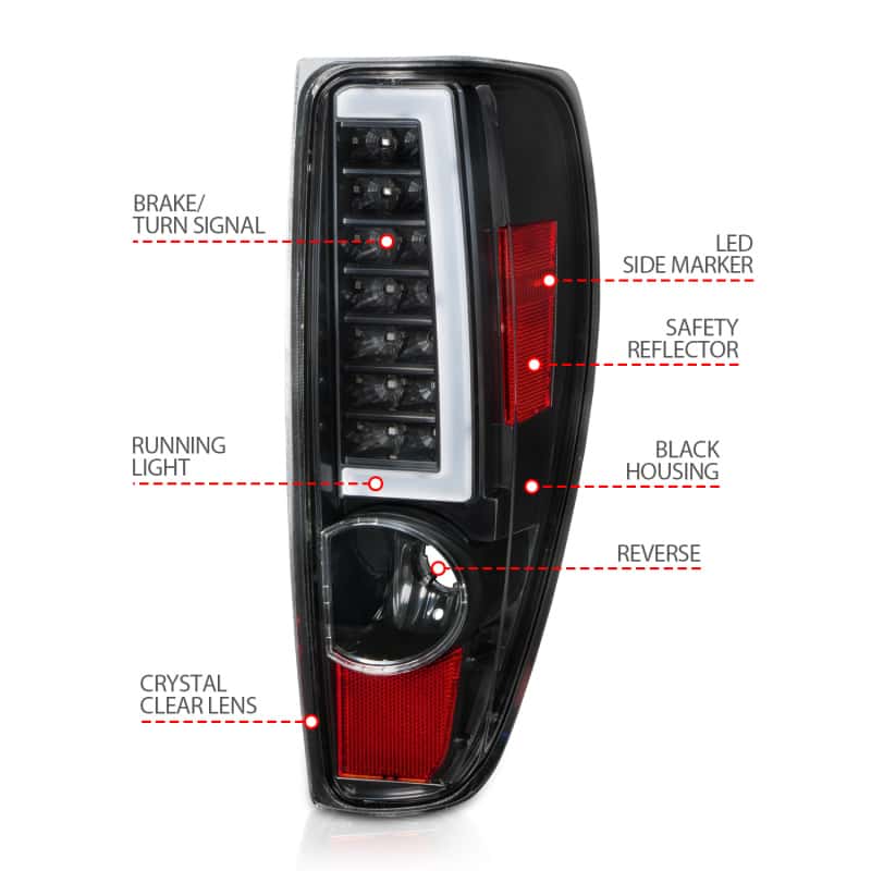 ANZO — ANZO 2004-2012 Chevrolet Colorado/ GMC Canyon LED Tail Lights w/ Light Bar Black Housing
Tail Light Set - view 7