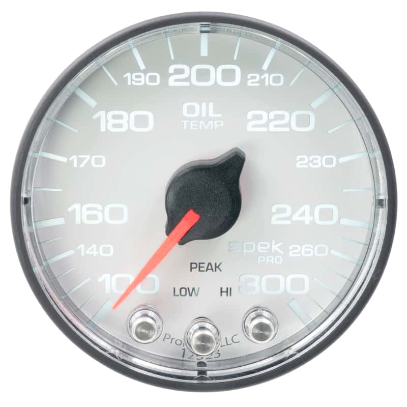 AutoMeter — Autometer Spek-Pro Gauge Oil Temp 2 1/16in 300f Stepper Motor W/Peak & Warn Wht/Blk
GA 2" OILT WFB SPEK - view 2