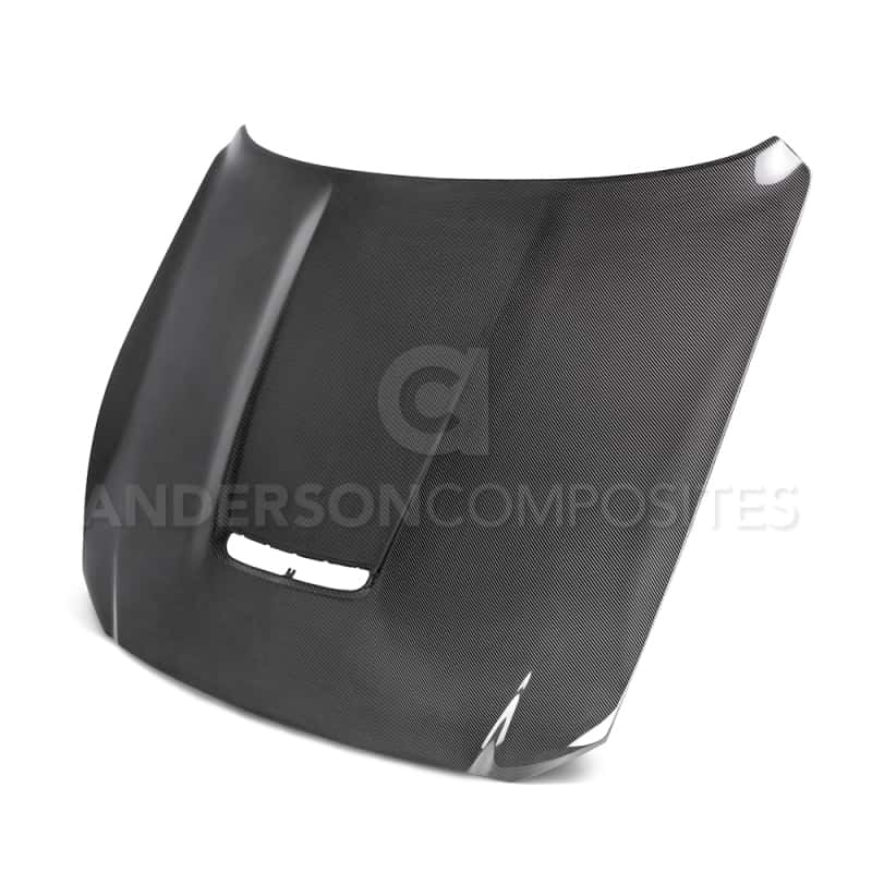 Anderson Composites — Anderson Composites 2015-2017 Ford Mustang Shelby GT350 Double Sided Carbon Fiber Hood - view 1
