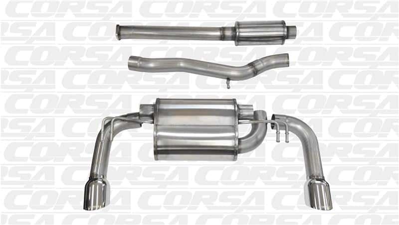 CORSA Performance — Corsa 2008-2015 Mitsubishi Lancer Evolution X Sedan 2.0L Polished Sport Dual Rear Cat-Back Exhaust
Exhaust - view 2
