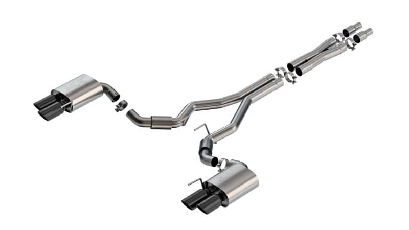 Borla — Borla 2024 Ford Mustang GT 5.0L V8 3 in ATAK Catback Non-Active Exhaust- Black Chrome Quad Tip
Cat-Back System - view 1