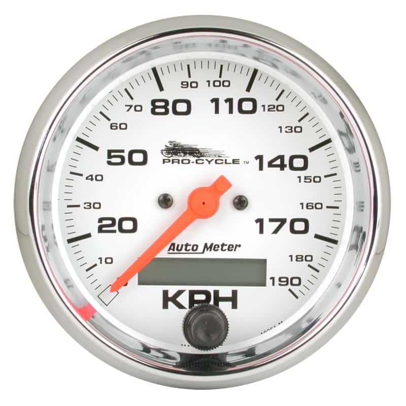 AutoMeter — Autometer Pro-Cycle Gauge Speedo 3 3/4in 120 Mph Elec White
3.75" SPD 120M WT PC - view 2
