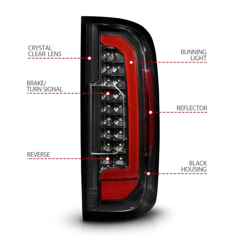 ANZO — ANZO 15-21 GMC Canyon Full LED Taillights w/ Red Lightbar Black Housing/Clear Lens
Tail Light Set - view 5