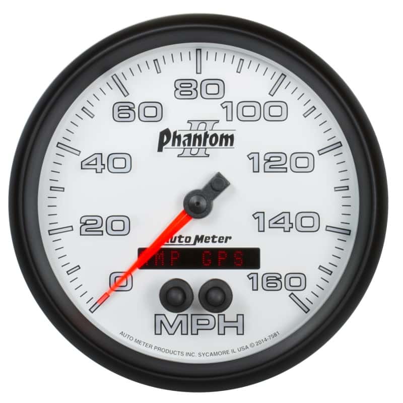 AutoMeter — Autometer Phantom II 5in 0-140MPH In-Dash Electronic GPS Programmable Speedometer
5" SPEEDO, 160 MPH, - view 1