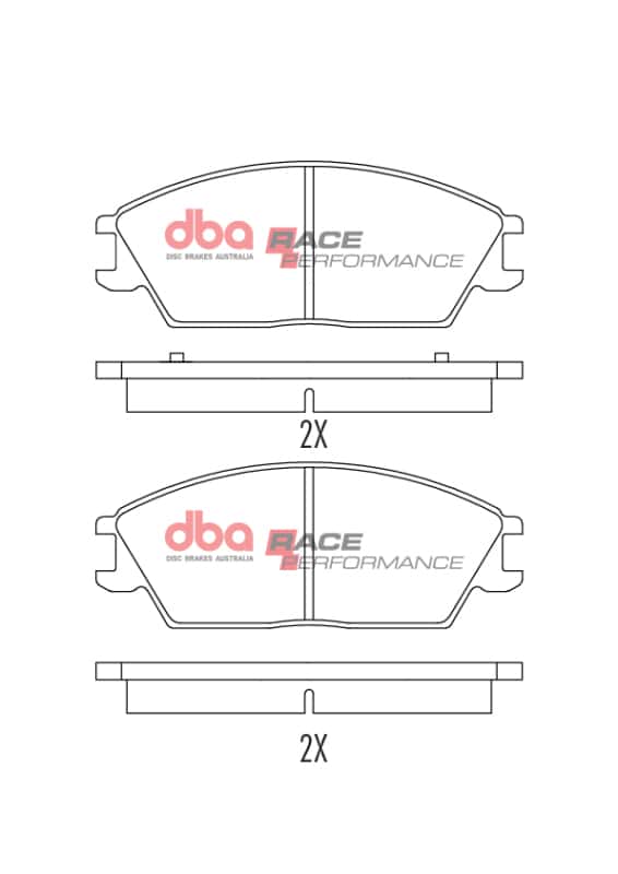 DBA — DBA 94-10 Hyundai Accent 1.3L/1.5L/1.6L Front RP Performance Brake Pads
Brake Pad - view 2