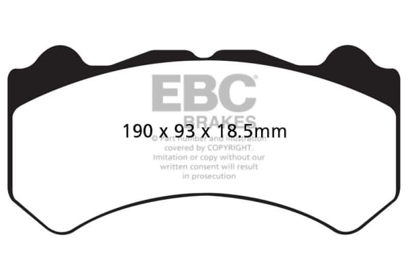 EBC — EBC 08-11 Nissan GT-R (R35) 3.8 Twin Turbo (Cast Iron Rotors) Yellowstuff Front Brake Pads
Disc Brake Pad - view 1