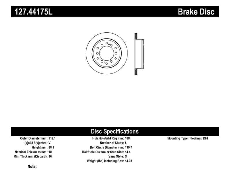 Stoptech — StopTech Slotted & Drilled Sport Brake Rotor
Disc Brake Rotor
Slot/Drill Rotor - view 3