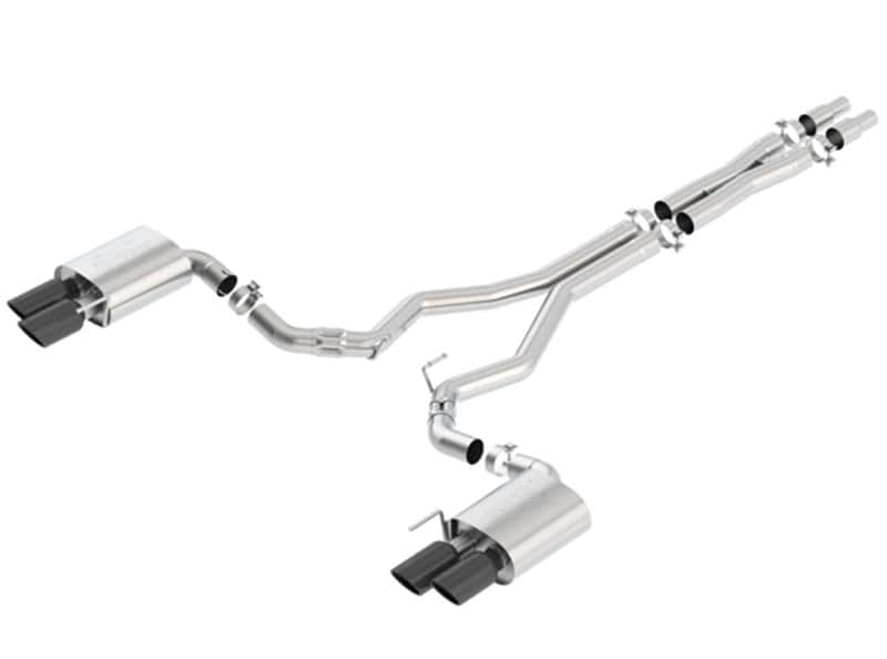 Borla — Borla 2018 Ford Mustang GT (A/T / M/T) 3in ATAK Catback Exhaust w/o Valves w/ Black Chrome Tips
Cat-Back System - view 1