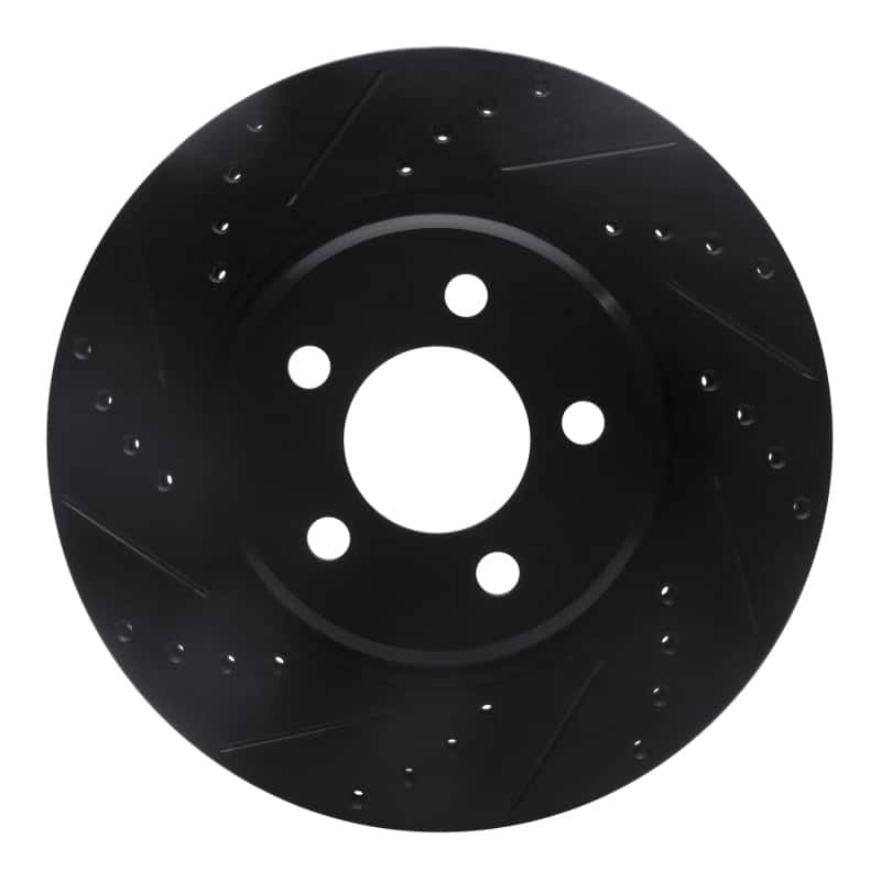 R1 Concepts — R1 05-23 Chrysler 300 Front Left Drilled & Slotted Black Brake Rotor
R1 Brake Rotor Drill - view 1